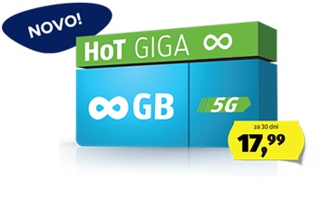 S paketom HoT GIGAneskončno prejmete neomejeno količino mobilnih podatkov.