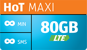 Paket HoT Maxi: neomejeno število minut, neomejeno število SMS-ov in 60 GB LTE prenosa podatkov za samo 9,99 € / 30 dni z DDV. Tudi za poslovne uporabnike.