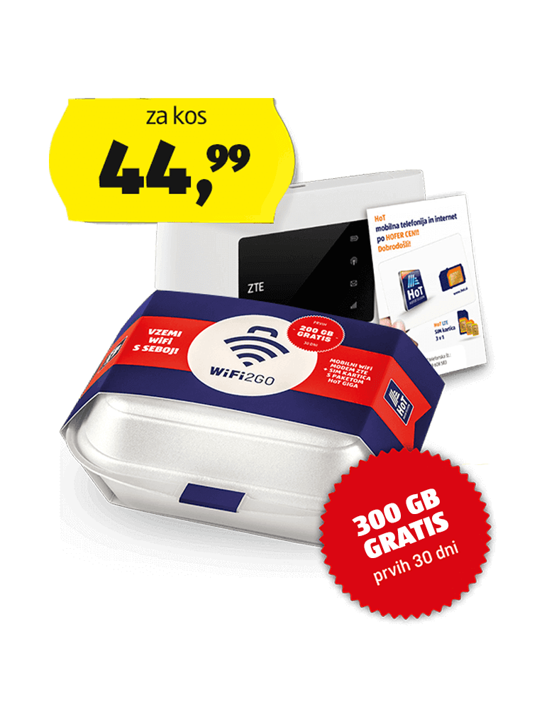 PRILJUBLJENI WIFI2GO Z ZMOGLJIVIM MODEMOM ZTE